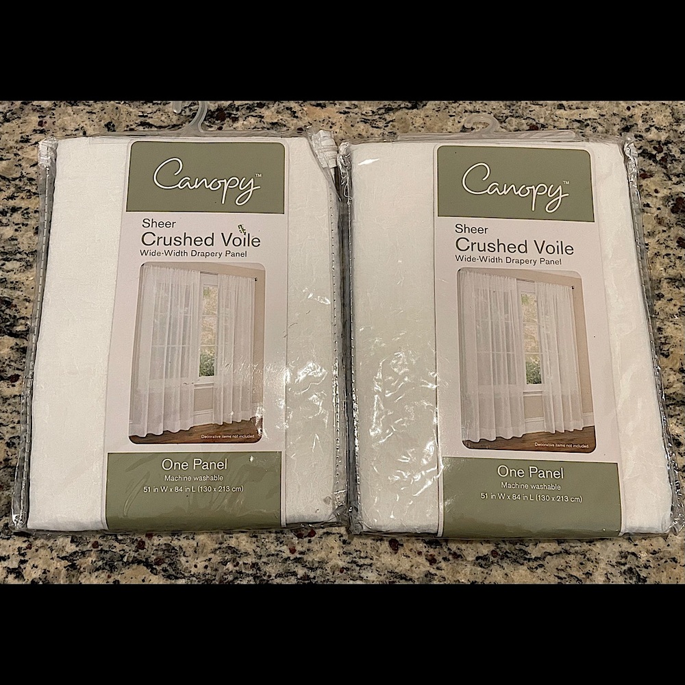 White Sheer Drapery Panels